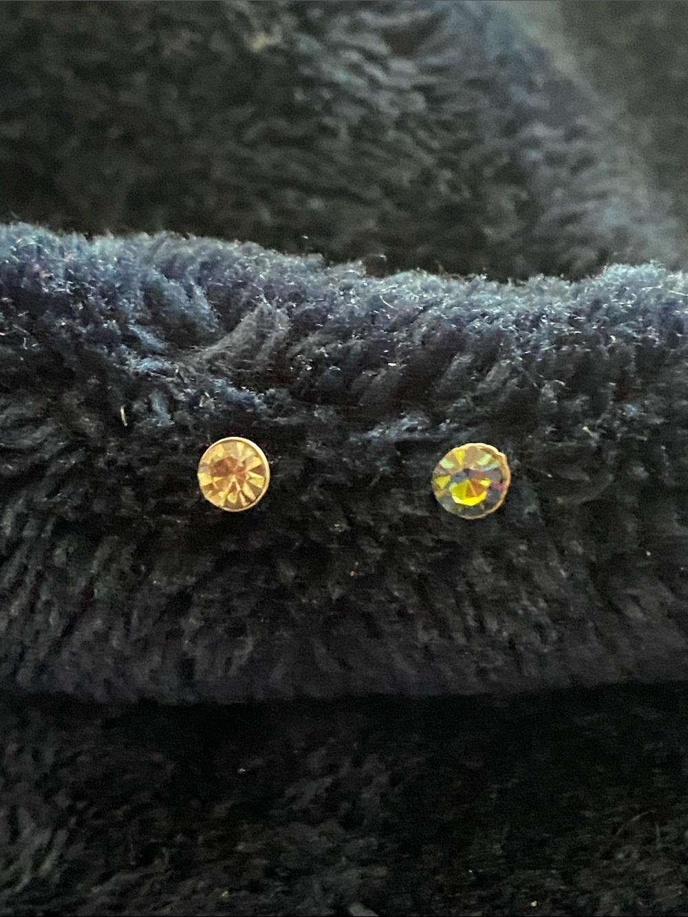 Sterling Silver Aurora Borealis (AB) Crystal Stud Earrings -